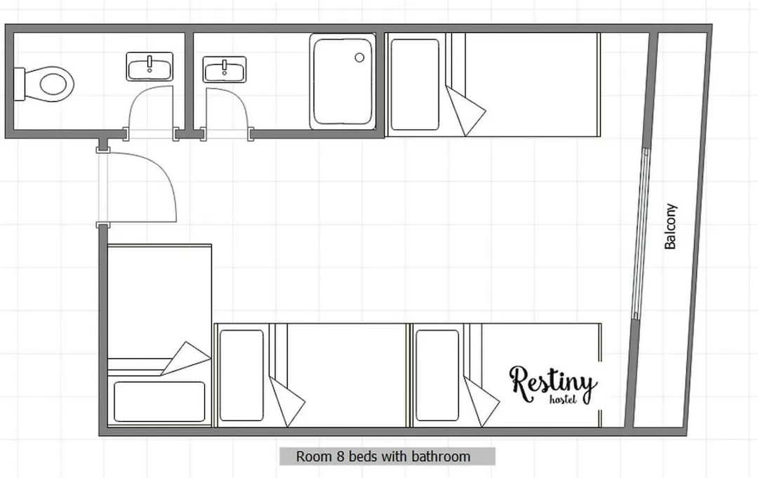 Restiny Hostel-Family 8 beds with bathroom inside-8