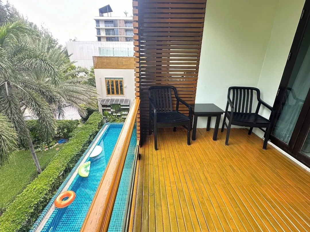 碧海華欣旅館-套房, 1 張特大雙人床, 陽台, 花園景觀-3