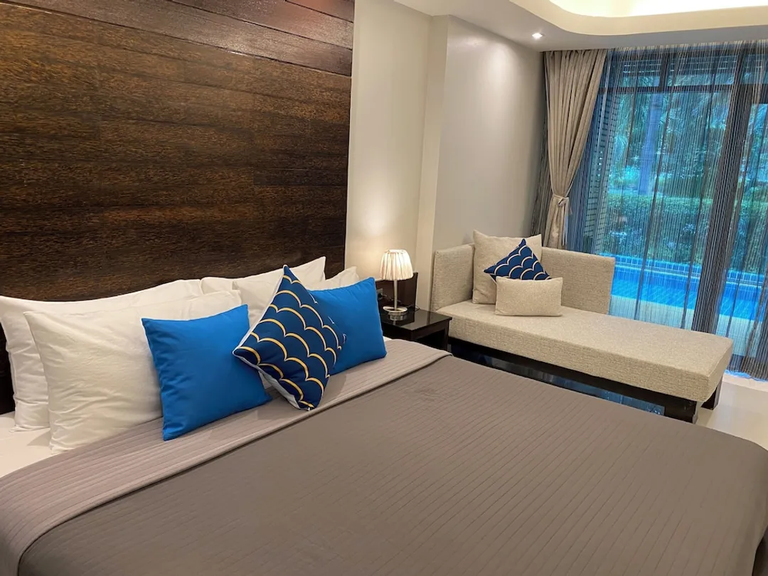 碧海華欣旅館-豪華客房, 1 張標準雙人床, 可使用泳池, 泳池景觀-6