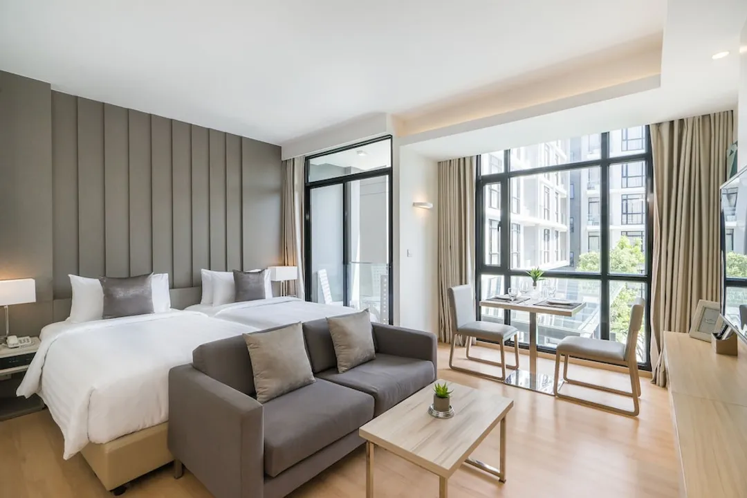 雅頓法義公寓式飯店 - SHA Extra Plus 認證-Deluxe Pool View Room (Twin)-9