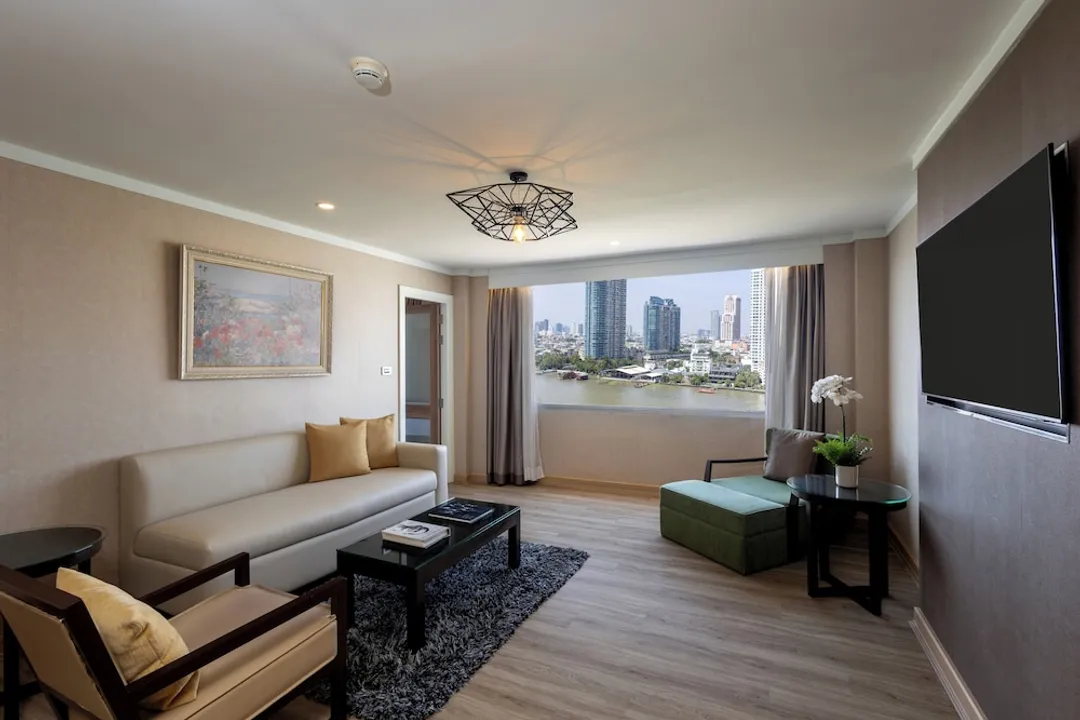 曼谷湄南河畔華美達廣場飯店-套房, 1 張特大雙人床, 河景 (Royal Thai Suite)-7