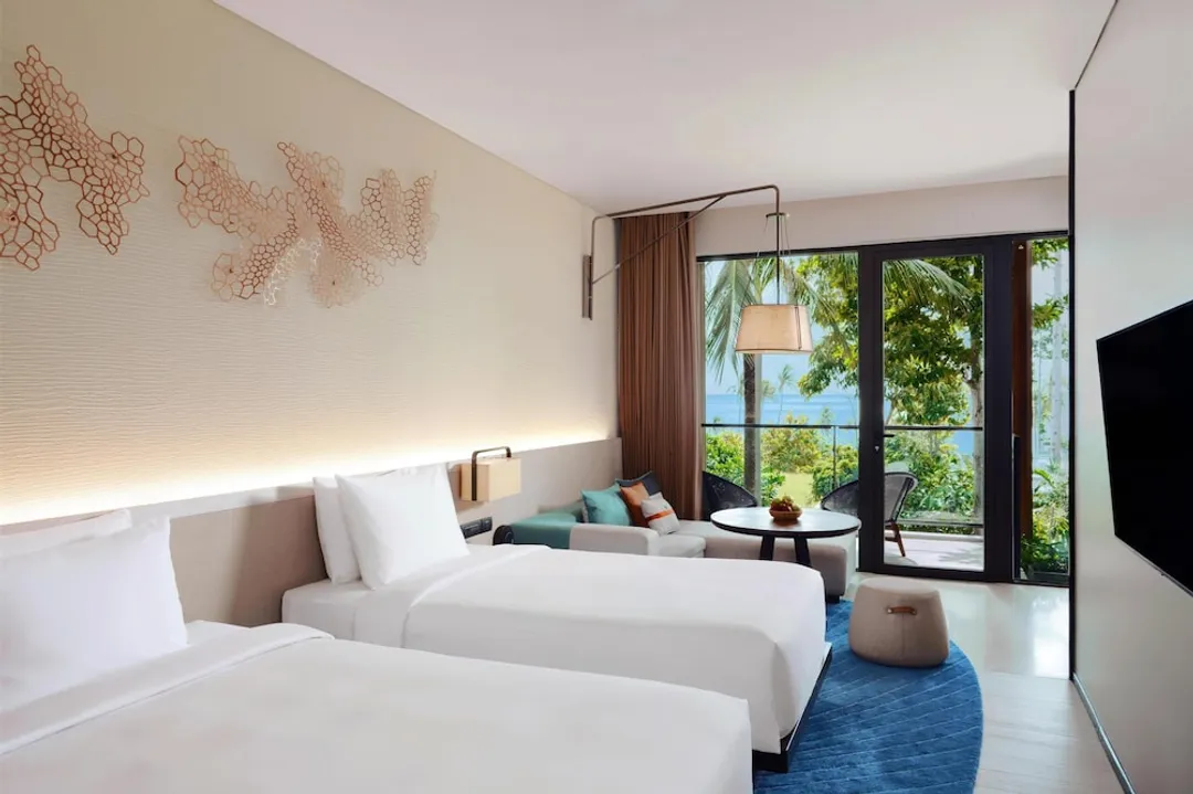Hyatt Regency Koh Samui-客房, 2 張單人床, 部分海景-3