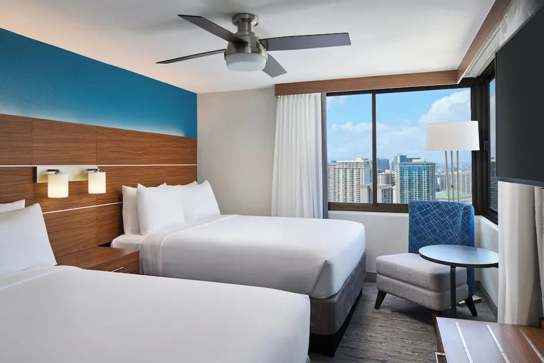 홀리데이 인 익스프레스 와이키키 바이 IHG-스탠다드룸, 더블침대 2개 (Waikiki View)-1