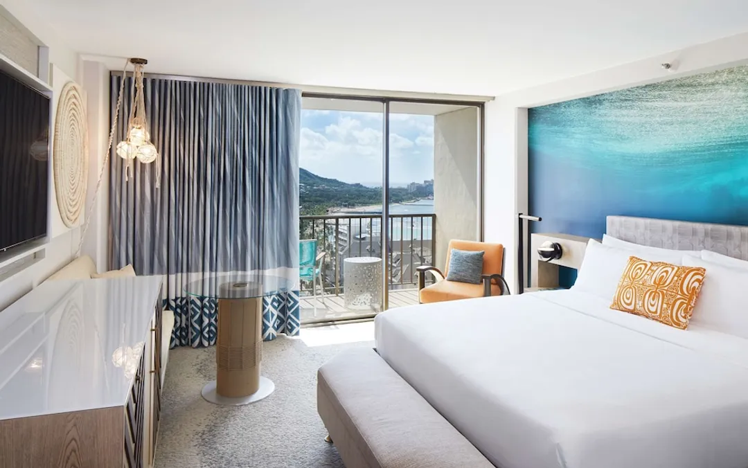 奧瑞格威基基海灘尋寶者飯店-客房, 1 張特大雙人床, 海景 (Diamond Head Room)-3