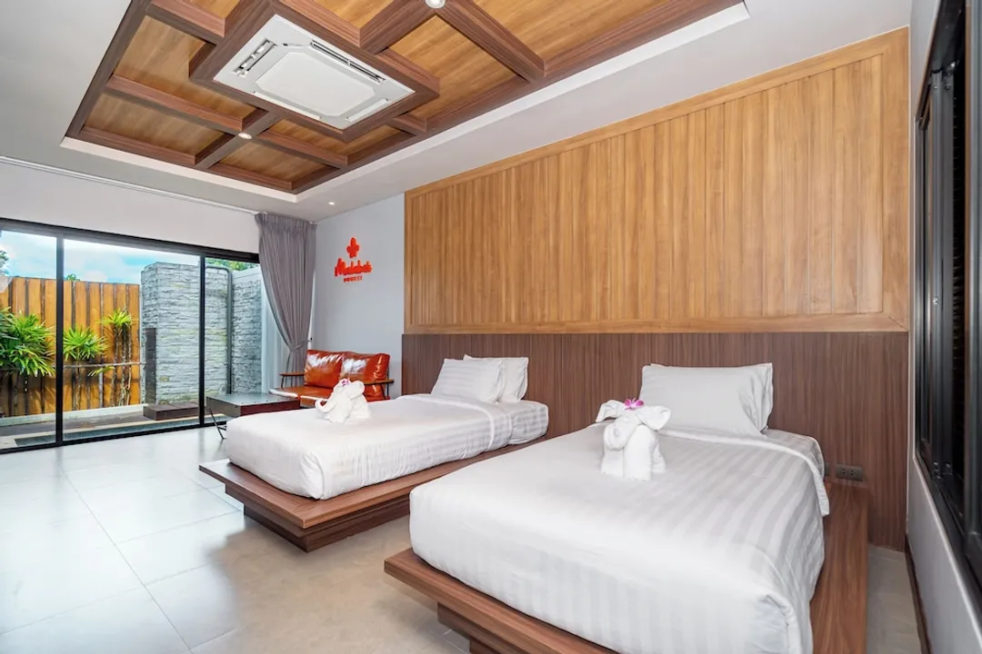 マラバールプールヴィラプーケット-deluxe twin bed with private pool-5